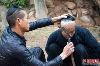 Extremely Haircut. Very Scary and Dangerous Haircut. Haircut Using a Sickle