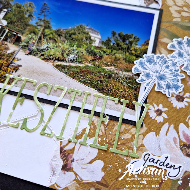 Stampin met Monique, Wildly Flowering, Wildflower Designs, layout, zelfgemaakte kaart, Artisan Designteam, scrapbook, designpapier, Stampin' Up!