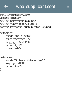 frente de psk saõ senhas wifi salvas no Android