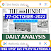 27 October 2022 The Hindu Analysis PDF for UPSC Civil Services Exam