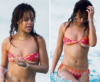 Rihanna In Red Bikini2