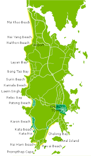 Phuket Beach Map - Thailand