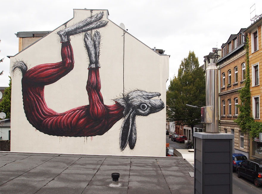 These 30+ Street Art Images Testify Uncomfortable Truths - Animal Cruelty Abounds