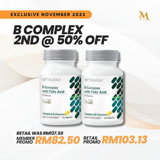 Vitamin B-Complex Shaklee Promosi November 2023 Twin Pack