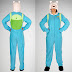 Buy Adventure Time - Finn Boy Footed Hooded Pajamas Adult Costume