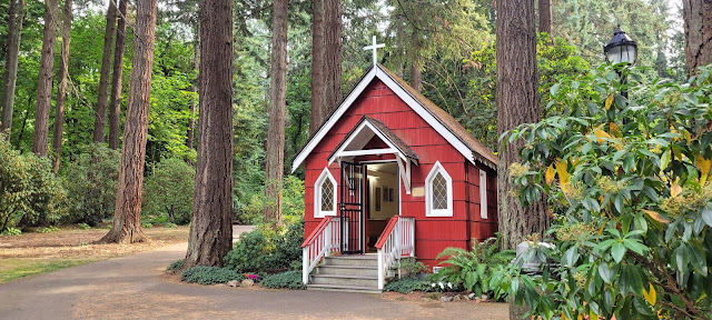 Cute Red Church in the woods