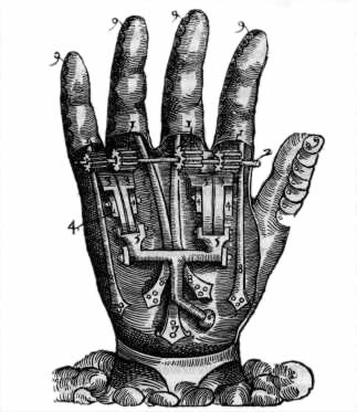 Lastly Ambroise Pare's excellent rendering of a mechanical hand 