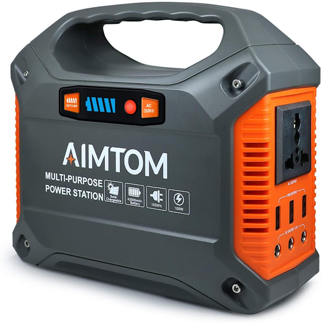 AIMTOM Portable Solar Generator, 42000mAh 155Wh Power Station - trendingshoppingdeals.com