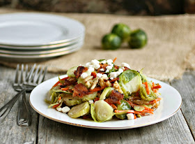 Brussels Sprout Salad with Bacon and Walnuts