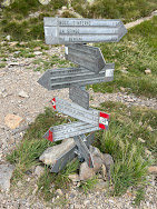 Trail sign near Rifugio FALC - crossroads