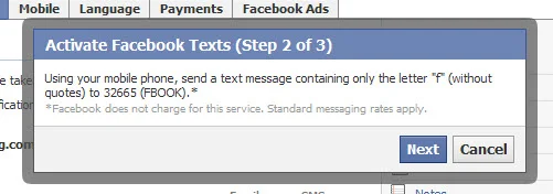 SMS FACEBOOK