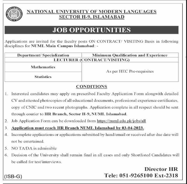 New Latest Jobs in National University 2023