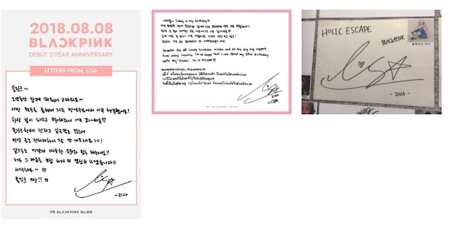 BLACKPINK Lisa Autograph and Korean Handwriting