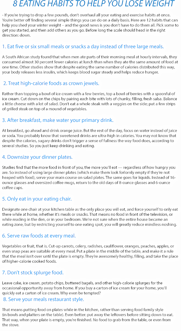 8 Eating Habits For Weight Loss