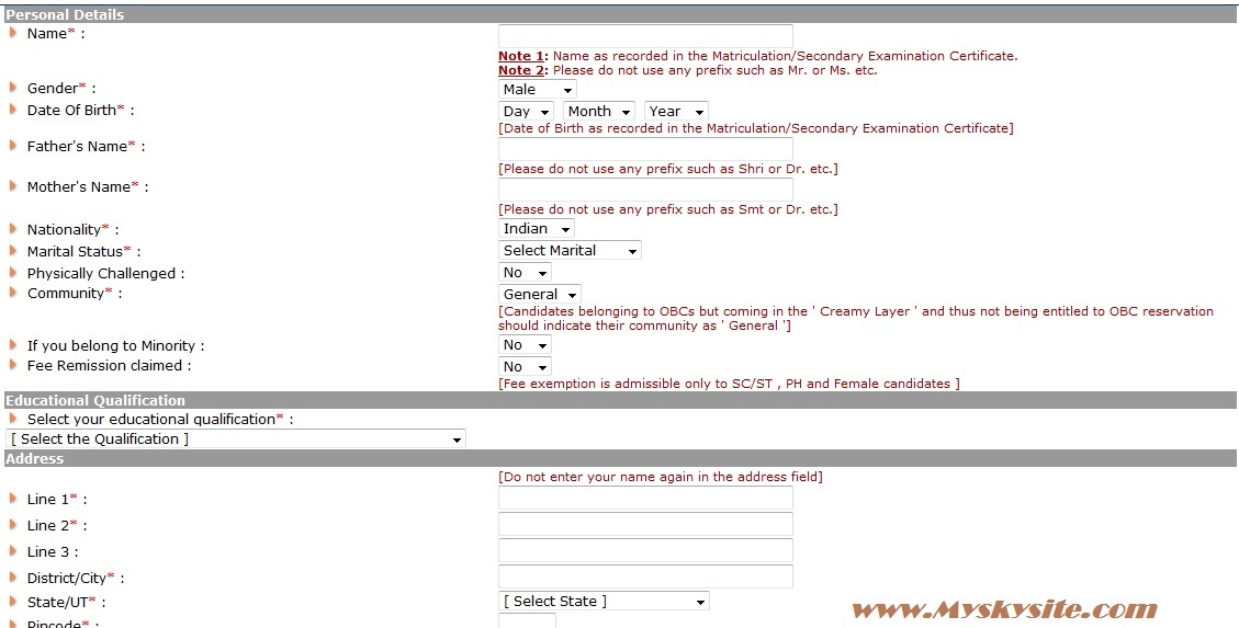 ... Examination Notification, Online Application 2012 at upsconline.nic.in