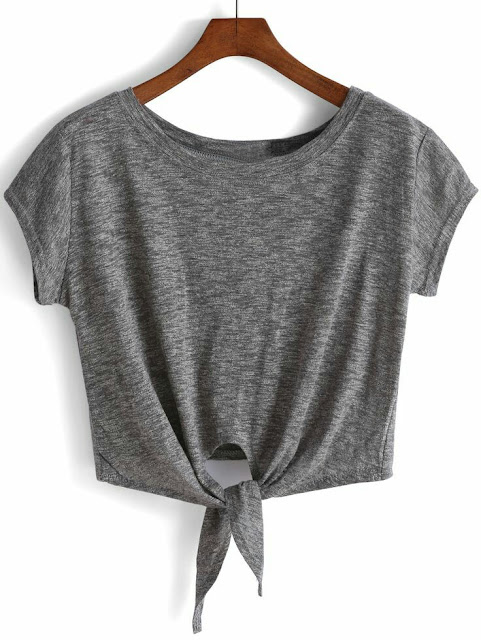 Grey crop T Shirt 