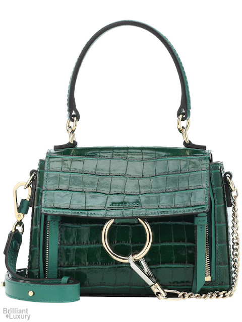 ♦Chloé green mini Faye Day leather shoulder bag #pantone #bags #green #brilliantluxury