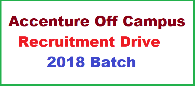 Accenture Off Campus Recruitment Drive | BE/BTech/MCA