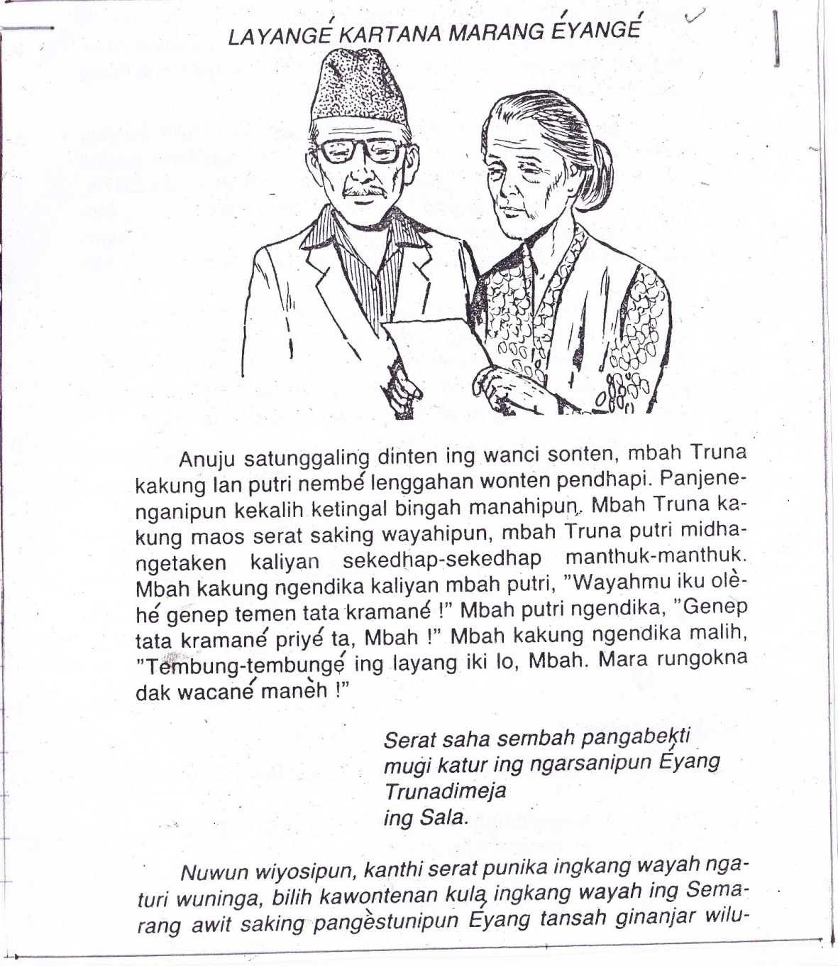 Soal Bahasa jawa kelas VI ragam wacana lisan melalui 