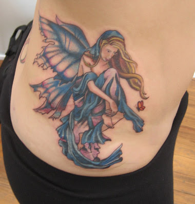 Fairy Angel Tattoo on Female Side Body
