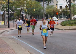 The final stretch! My mom took this photo from right around mile 26 marker