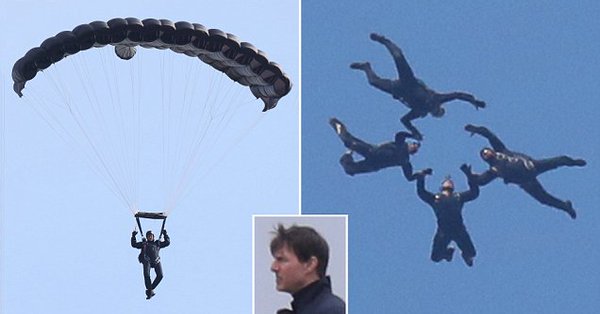 Hollywood actor Tom Cruise's Sky Diving