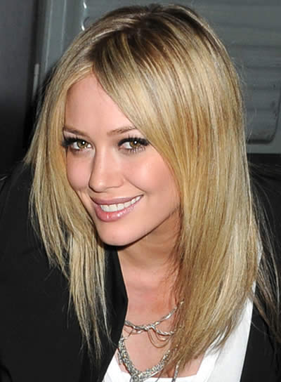 long to medium hairstyles. Hilary Duff medium straight