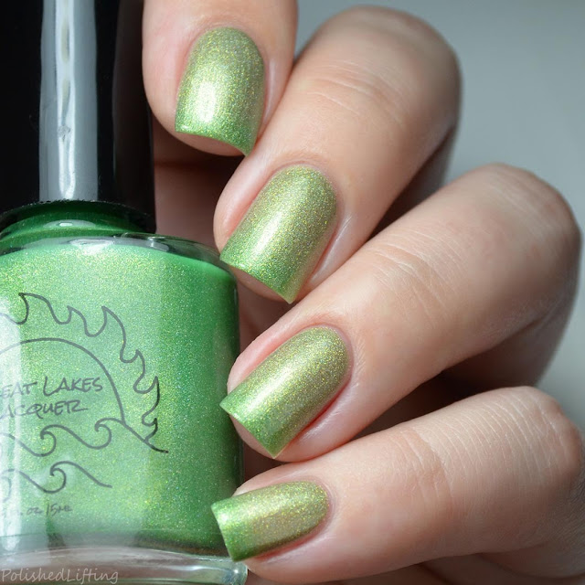 lime green to gold thermal nail polish