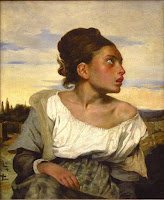 Orphan Girl at the Cemetery by French Eugène Delacroix c.1823-1824, related to Greece on the Ruins of Missolonghi painting.