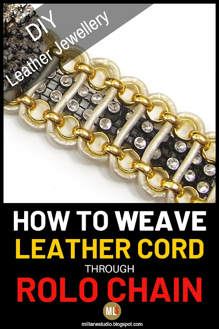 How to weave leather cord through rolo chain inspiration sheet