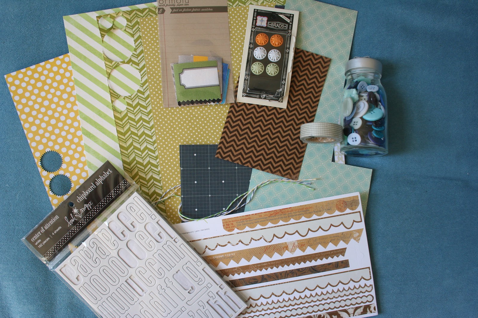 Supplies: Paper: Studio Calico, MME, Pebbles inc, Fabric Swatches ...