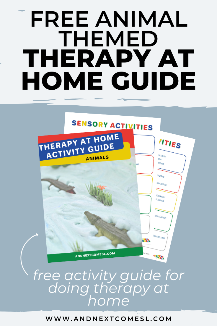 Free animal themed therapy at home activity guide for parents and therapists