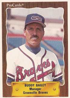 Buddy Bailey 1990 Greenville Braves card