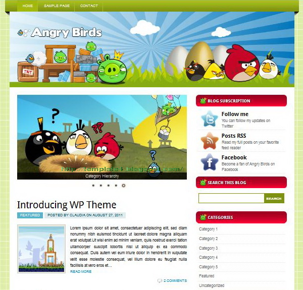 Angry Birds WordPress Theme