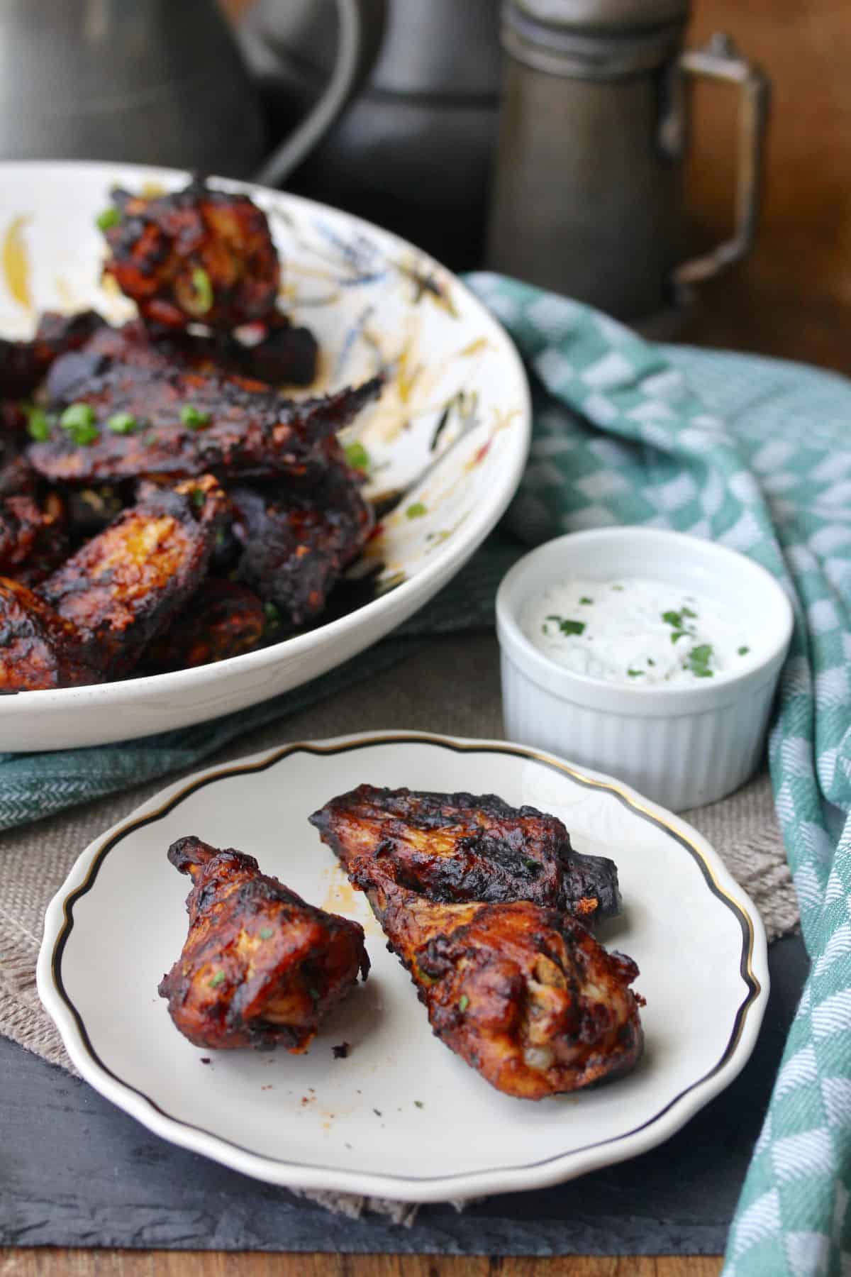 Chipotle Lime Chicken Wings on an individual plate.