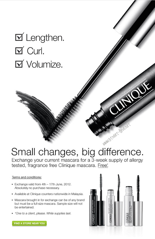 Clinique Mascara Exchange Program 4th 17th June 2012 Street Love