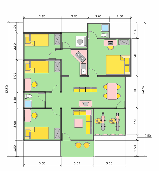  Denah  Rumah  Sederhana Minimalis Denah  Rumah  Sederhana 