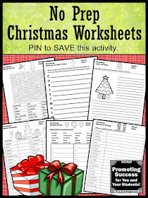  no prep Christmas worksheets