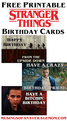 Stranger Things birthday cards