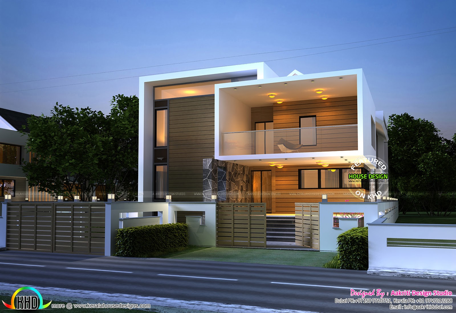 Cute box model home with Basement floor Kerala home 