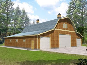 Front View 4 Car Garage Plans