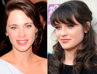 Zooey Deschanel antes y después del flequillo