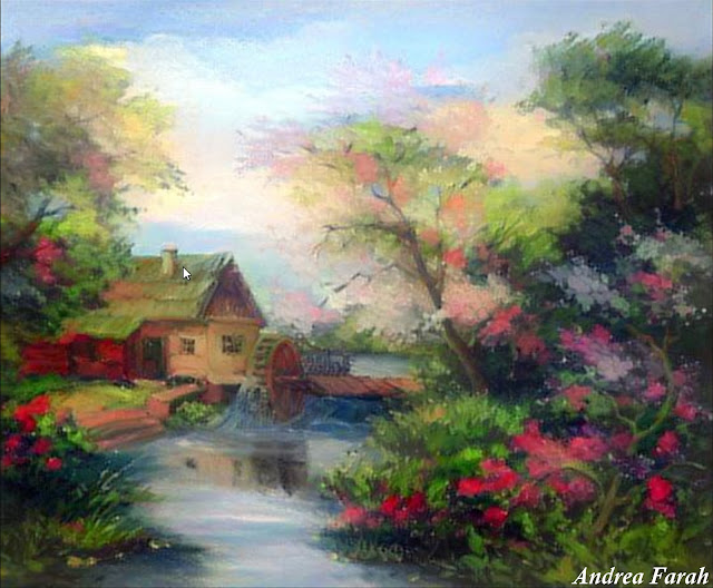 Beautiful old mill painting 5