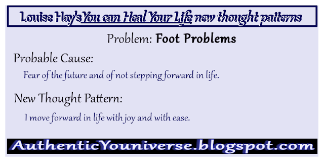Foot problems: Fear of the future and of not stepping forward in life.