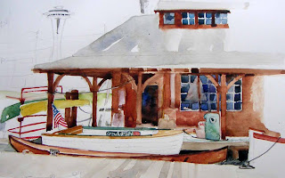 Susan K. Miller sketch of Center for Wooden Boats