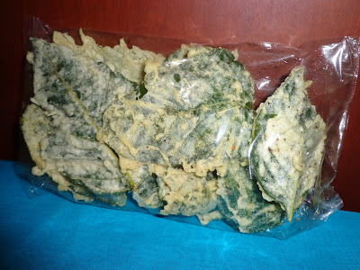 Keripik Bayam Merk AdiSa Harga Rp. 8.000/ pcs (100 gr)/ Rp. 50.000/Kg, Tampak Samping