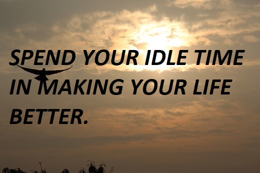 SPEND YOUR IDLE TIME IN MAKING YOUR LIFE BETTER.