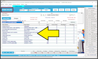 32.  Item Issue Screen Shuttering and Scaffolding Store Software Solver MYERP