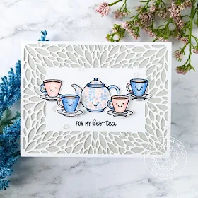 Sunny Studio Stamps: Tea-riffic Blooming Frame Dies Friendship Card by Ashley Ebben