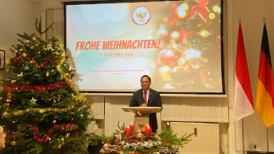 Usung Semangat Kekuatan Dalam Keberagaman, KJRI Frankfurt Natal Bersama Warga